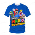 Fashion Mario T-shirt Children's Clothing Top Boys' T-shirt Game 3D Print T-shirt Funny Animation Short Sleeve Baby Girls' Cloth. 