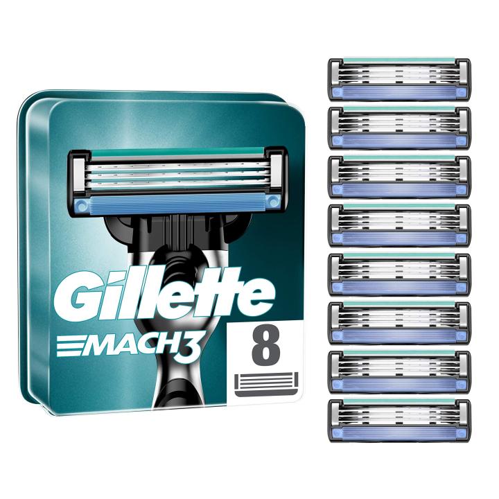 Gillette Mach3 Razor Blades for Men - 8 Refills