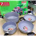 Kiam Non Stick 7 In 1 Piece Non-Induction Cookware Set Marble Coating Layers For Superior.