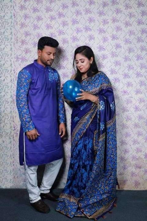 Dhupian%20Sari%20And%20Dhupian%20Punjabi%20For%20Combo%20Couples%20Clothing%20-%20Sari%20-%20Image%202