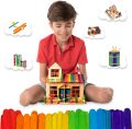 50 Pcs Colored Popsicle Sticks for Crafts, 4 Inch Colored Wooden Craft Sticks, Ice Cream Sticks, Rainbow Popsicle Sticks, Great for DIY Craft Creative Designs and Children Education. 