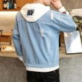 Men Denim Jacket Streetwear Hip Hop Men's Hooded Jean Jackets Male Casual Loose Outerwear 2022 New Spring Fashion Slim Fit Coat.
