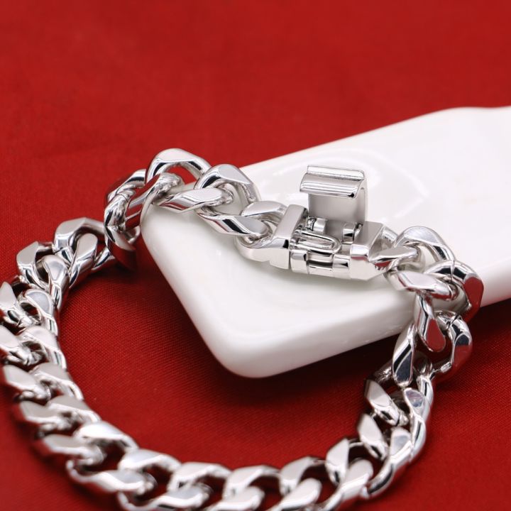 ziqiudie%20S925%20Sterling%20Silver%20Platinum-plated%20Riding%20Crop%20Cuban%20Bracelet%20Men's%20Italian%20upscale%20men's%20Silver%20jewelry%2010MM%20thick%20-%20Image%205