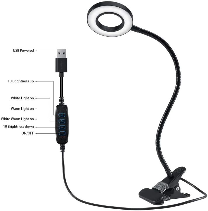 Clip%20on%20Light%20Reading%20Lights%20Clamp%20Light%20with%20USB%20LED%20Desk%20Lamp%20Flexible%20Night%20Light%20for%20Reading/Bed%20Headboard%20Headbaord%20Light%20-%20Image%204
