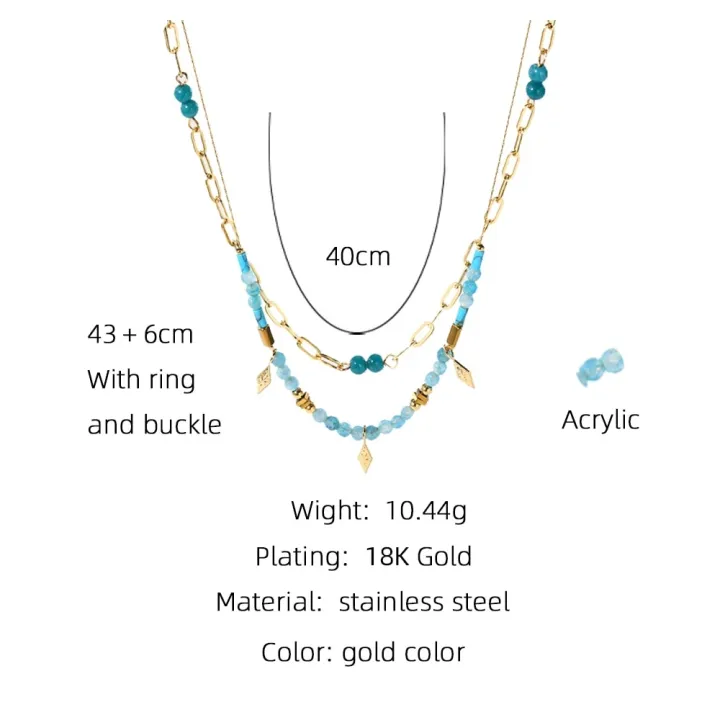 YACHAN%20Boho%20Blue%20Acrylic%20Bead%20Layered%20Necklace%20for%20Women%20Vintage%20Charms%20Stainless%20Steel%20Jewelry%20-%20Image%206