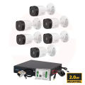 DAHUA 6-Pcs Set CCTV CAMERA PACKAGE with All Accessories 2MP-1080p Camera, High definition image CMOS Sensor. 