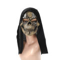 Halloween cos ghost face mask secret room haunted house horror scene npc dress up half face latex mask headgear.