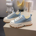 2024 summer new ins korean version of small white shoes female tide student thick-soled breathable canvas shoes casual board shoes BR301. 