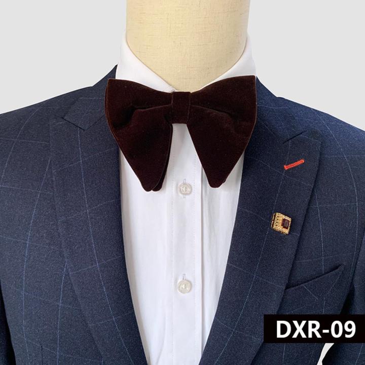 Trending New Design Velvet Solid Color Bow Tie For Stylish Fashionable Outlook (1P)