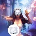 Happy night Therian Mask and Tail Set Fuzzy Cats Foxes Wolf Mask Tail Halloween Cosplays Costume Halloween Cosplays Stage Costume 2024.