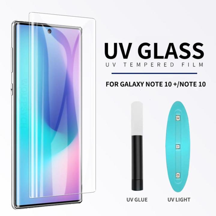 For Samsung Galaxy Note 10 Plus Note 10 Pro Original UV Light Adhesive  Tempered Glass Screen Protector