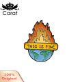 Brooch Pin Cartoon Flame Badge Cute White Elephant Cup Brooch Clothes Decor.