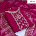 exclusive indian Unstitched Georgette Excellent Embroidery Work, High Quality Three Piece For Women - Dress For Girls.