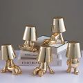 Italy Little Golden Man Table Lamp Living Room Bedside Children's Room Art Decor Night Light Creative Coffee Shop Bar Desk Lamps. 