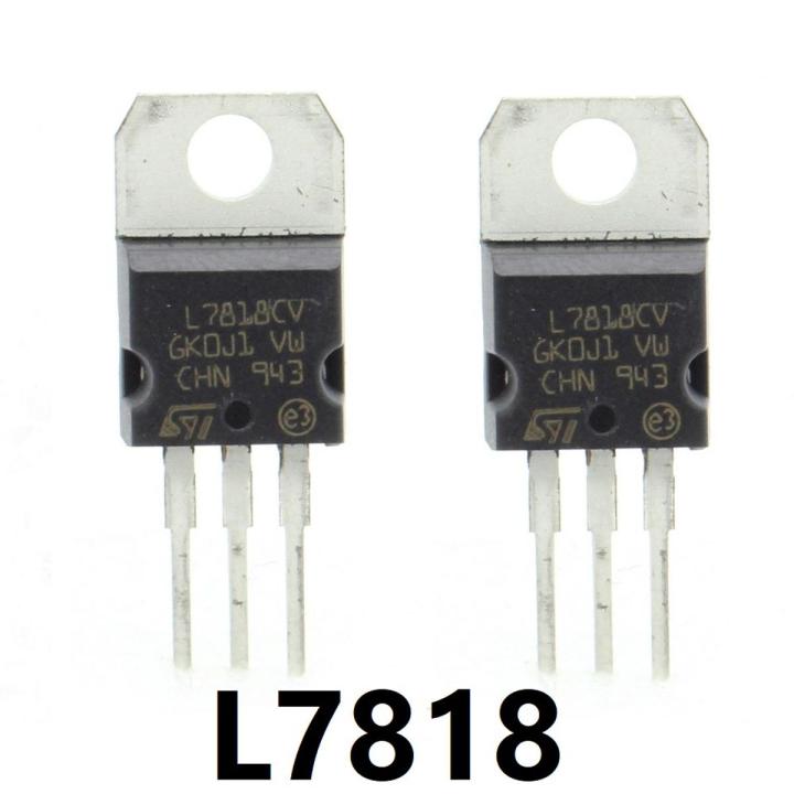 2Pcs Chinese LM7818 L7818CV L7818 7818 18V 1.5A Voltage Regulator IC 3 Pin TO-220 Package Fixed 18V Positive Voltage Regulator IC Chip