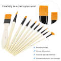 10Pcs Nylon Brush Set Scrubbing Storage Bag Watercolor Gouache Acrylic Painting Tool.