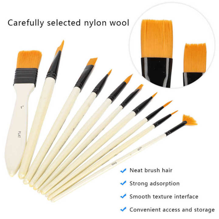 10Pcs%20Nylon%20Brush%20Set%20Scrubbing%20Storage%20Bag%20Watercolor%20Gouache%20Acrylic%20Painting%20Tool%20-%20Image%205