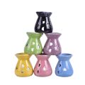 【Daily Necessities For Anyone Store】1Pcs Ceramic Essential Lamps Hollow Stars Moon Pattern Simple Essential Fragrance Tea Candle Holder 8.5cm x 7cm.