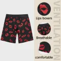 Men Boxer Shorts Underpants Underwear Black 2XL 3XL 4XL Fashion Lips Boxers Sports Casual Soft Smooth. 