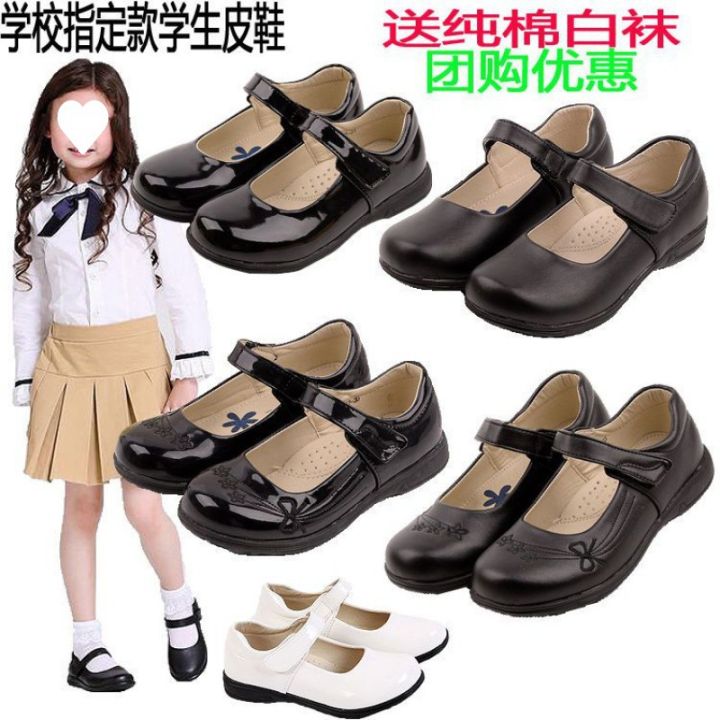 Black%20Leather%20Shoes%20Girls%20Children%20Show%20Shoes%20White%20School%20Flat%20Single%20Shoes%20Ceremonial%20Flower%20Kids%20School%20Shoes%20Soft%20Soles%20Party%20-%20Image%203