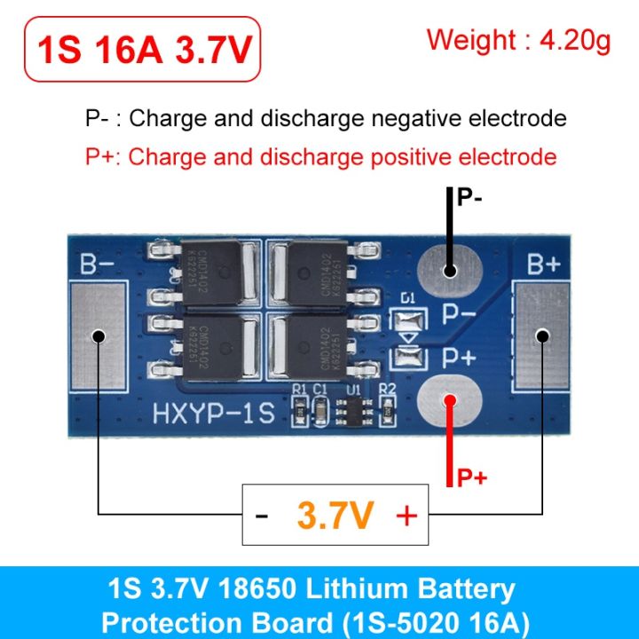 BMS 1S 12A 16A 24A 3.7V LiFePO4 Lithium Battery Protection Board 18650 4.2V Charging Voltage/Short Circuit/Overcharge Prevention