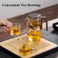Full Glass Tea Pot Innovative Filtered Magnetic Tea Cup Heat-resistant Transparent Tea Brewer for Home Use Office Use Tea. 