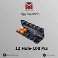 MAIS Reuseble Plastic Egg Tray PVC Transparent 12 Hole - 100 pcs. 