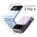 Folding Cover for Samsung Galaxy Z Flip 4 Transparent Protective Mobile Smart Phone Case. 