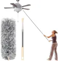 9.5 feet Bendable feather duster with extra long extendable microfiber duster. 