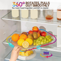 Clear Square Fridge Organizer Storage Home Rotating Storage Rack for Cabinet, Table, Pantry, Countertop. 