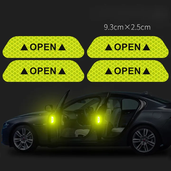 SL%204PCS%20Auto%20Car%20Door%20OPEN%20Sticker%20Reflective%20Tape%20Safety%20Warning%20Decal%20Scratchproof%20Prevent-bump%20Universal%20-%20cycle%20sticker%20-%20Image%209