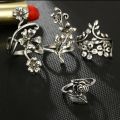 4 Pieces/Set Different Shapes Natural Shapes Leaf Finger Ring Set For Women Female Fashion - Ring For Girls - Ring S.