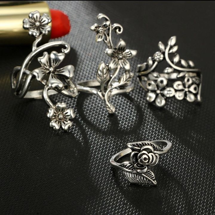 4%20Pieces/Set%20Different%20Shapes%20Natural%20Shapes%20Leaf%20Finger%20Ring%20Set%20For%20Women%20Female%20Fashion%20-%20Ring%20For%20Girls%20-%20Ring%20S%20-%20Image%204