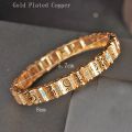High Quality Copper Gold Plated Cuff Bracelet Women Crystal Zircon Bracelet Luxury Dubai Bridal Jewelry Bijoux Arabesque. 