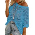 Fishnet Hollow Out Knit Cover Ups Neon Bright Color Mesh Nightclub Party Perspective Underlay Beach Crochet Blouse Bikinis Wraps. 