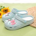 Women's Hole Shoes Summer Thick Bottom for Outdoors Cute Non-Slip Soft Bottom Comfortable Toe Cap Slipper Student Korean Style Beach Slippers.