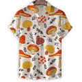 Fashion Mushroom Hawaiian Shirts for Men Women Novelty Button Down Short Sleeve Shirt 3D Print Holiday Summer Funny Tops.