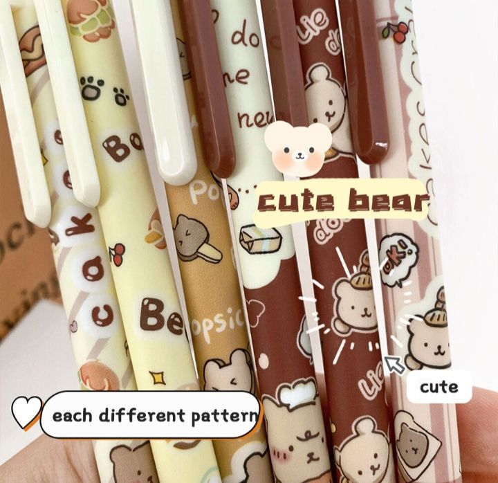 1%20pis%200.5Mm%20Cute%20Cartoon%20Bear%20Press%20Neutral%20Pen%20Black%20ink%20Gel%20Pens%20Office%20Stationery%20School%20Kids%20Writing%20Supplies%20-%20Image%203