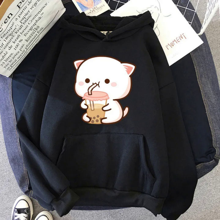 Kawaii Bubu Dudu Print Hoodies Cartoon Tops Winter Clothes Women Harajuku Long Sleeve Hoodie Casual Y2k Sweatshirt Tracksuit Men