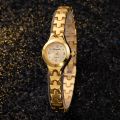 Golden Bracelet Watch for Women Small Dial Ladies Wristwatch Steel Elegant Quartz Female Clock. 