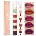 2024 5 In 1 Matte Lipstick Kit Combo Strip Velvet Red Lip Tint Non-stick Cup Lip Gloss Lip Oil Makeup Lips Cosmetic Set JokeTJokeJ.