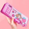 Mechanical Deformation Combination Lock Stationery Box Girl Cute Pencil Case School Student Pencil Box Cartoon Plastic Pen Case.