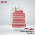 Pack of 2 Combo Womens Round Neck Camisole Tank Top-Breathable Cotton Stretch  Spaghetti Strap Top for Ladies From Levin. 