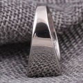 European and American cross-border ins fashion simple glossy 18MM rectangular titanium steel stainless steel ring with laser logo for women.
