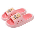 Cute Thick Sole Korean Edition Student Shoes Home, Sleeping Room, Sliding resistant Bathroom, High Heel Cool Slippers for Women's Summer Outwear.