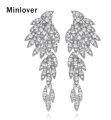 Luxury Crystal Eagle Shape Bridal Long Rhinestone Earrings for Women.