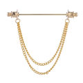 Round Head Double Chain Tassel Men''s Shirt Collar Bar Button Accessories. 