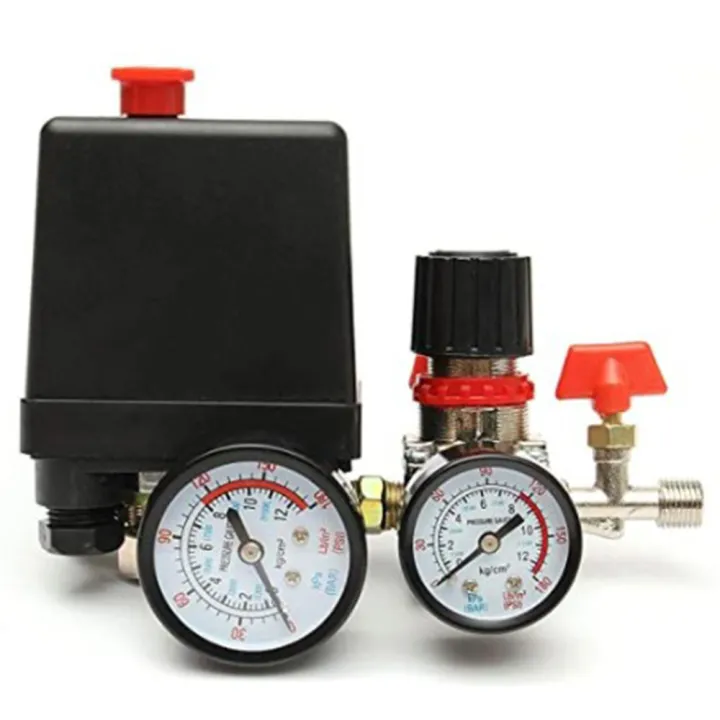 Air%20Compressor%20Pressure%20Control%20Switch,%2090-120%20PSI%20Pressure%20Switch%20Manifold%20Regulator%20Gauges%20with%20Pressure%20Regulator%20-%20Image%202