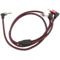 90 Degree 3.5mm Male to 2 RCA Male Cable Right Angle Stereo AUX Y Splitter Cord Microphone Jack Plug for Laptop 1M. 