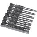 7Pcs Set Star Bit Screwdriver Drill Bits Screw Driver Magnetic 1/4Inch Hex Shank Hand Tools Five-Pointed Star Bore Hole. 